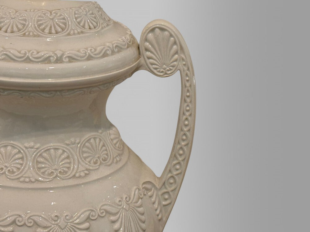 Frederick Cooper, Lenox, Neoclassical Style, White Porcelain, Table Lamps, 1980s