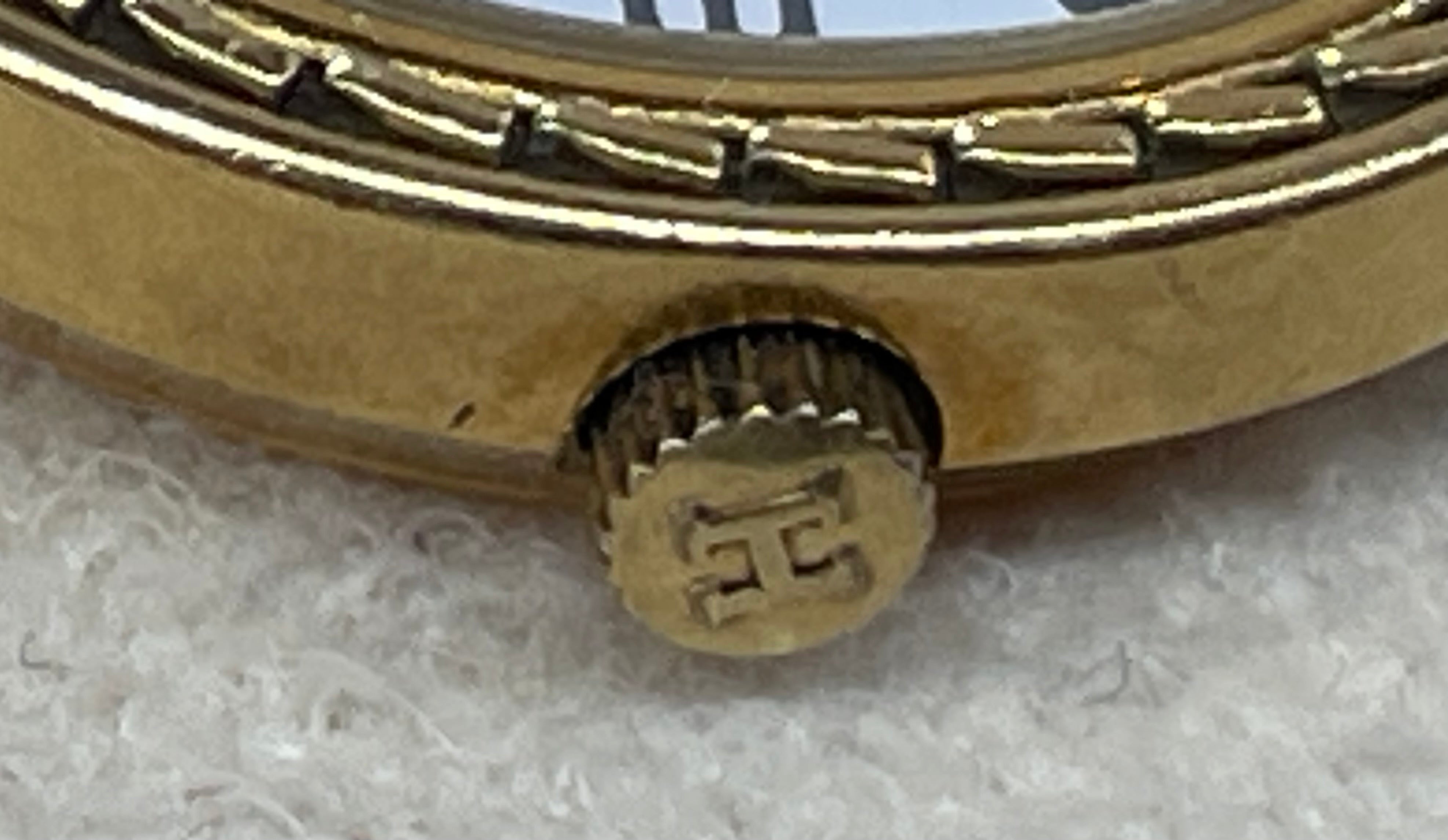 Hermès Paris 18 Kt Gold 'Sellier' Wristwatch, Crocodile Strap