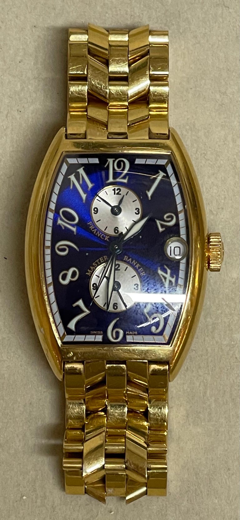 Franck Muller Master Banker 18K Gold Blue Dial Men’s Automatic Watch 5850 MB