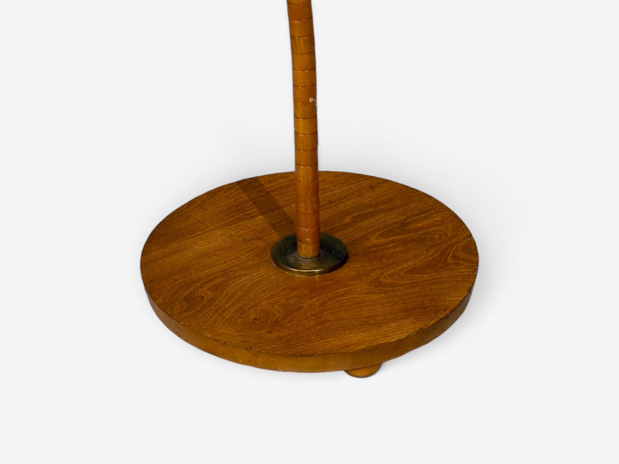 Swedish Modern, Organic Floor Lamp, Wood, Silk, Sweden, 1930s
