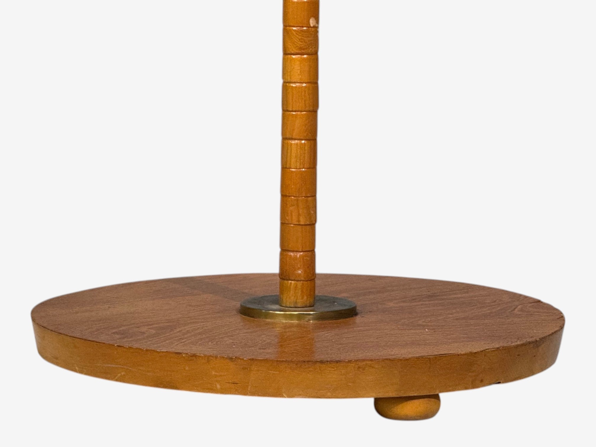 Swedish Modern, Organic Floor Lamp, Wood, Silk, Sweden, 1930s