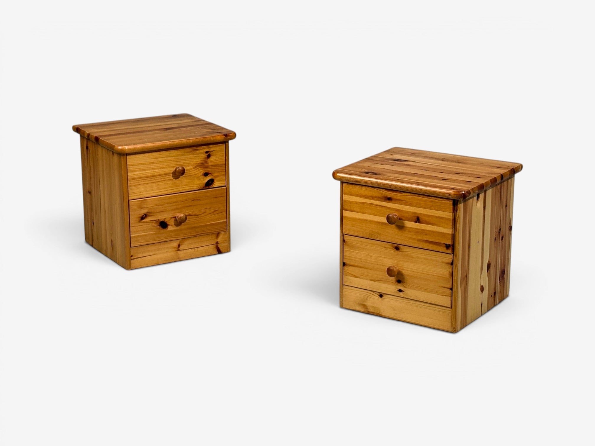 Swedish Modern, Nightstands, Pine, Sweden, 1970s