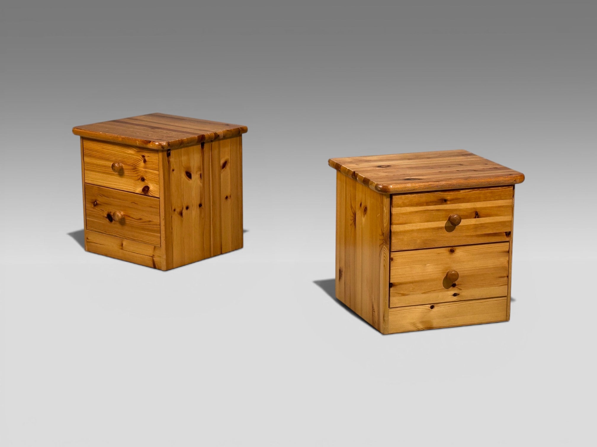 Swedish Modern, Nightstands, Pine, Sweden, 1970s