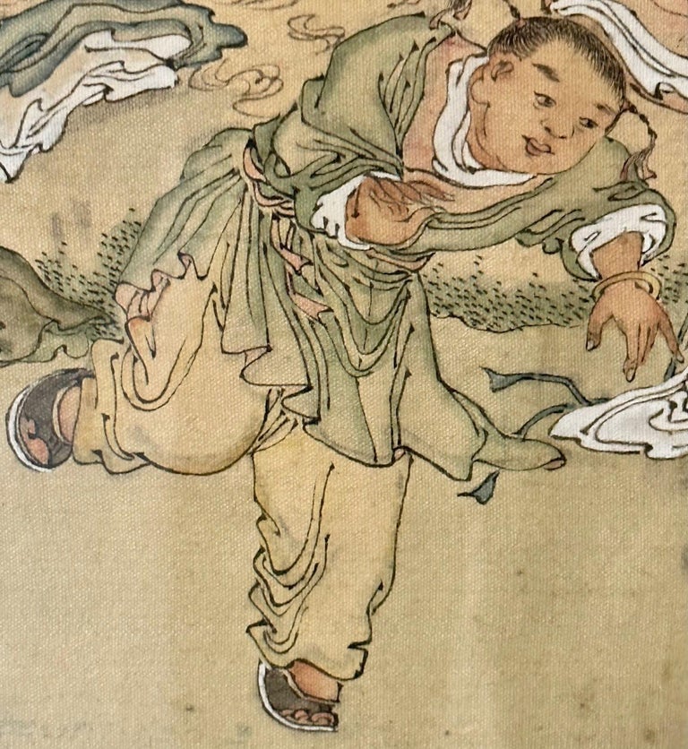 Chinese Export, Hand-Painted Figural Scenes, Rosewood Frames, China, 19th c.