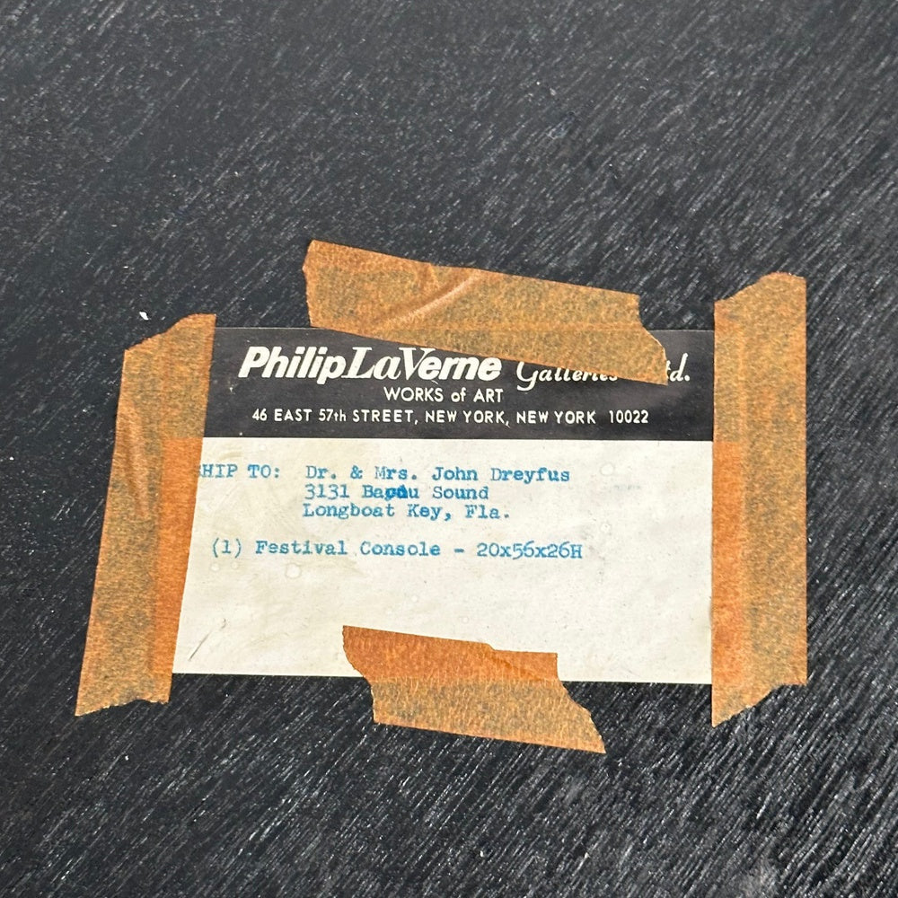 Philip & Kelvin LaVerne Mid-Century Modern Spring Festival Console Table, Bronze