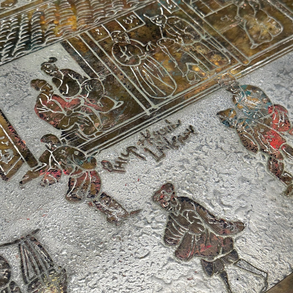 Philip & Kelvin LaVerne Mid-Century Modern Spring Festival Console Table, Bronze