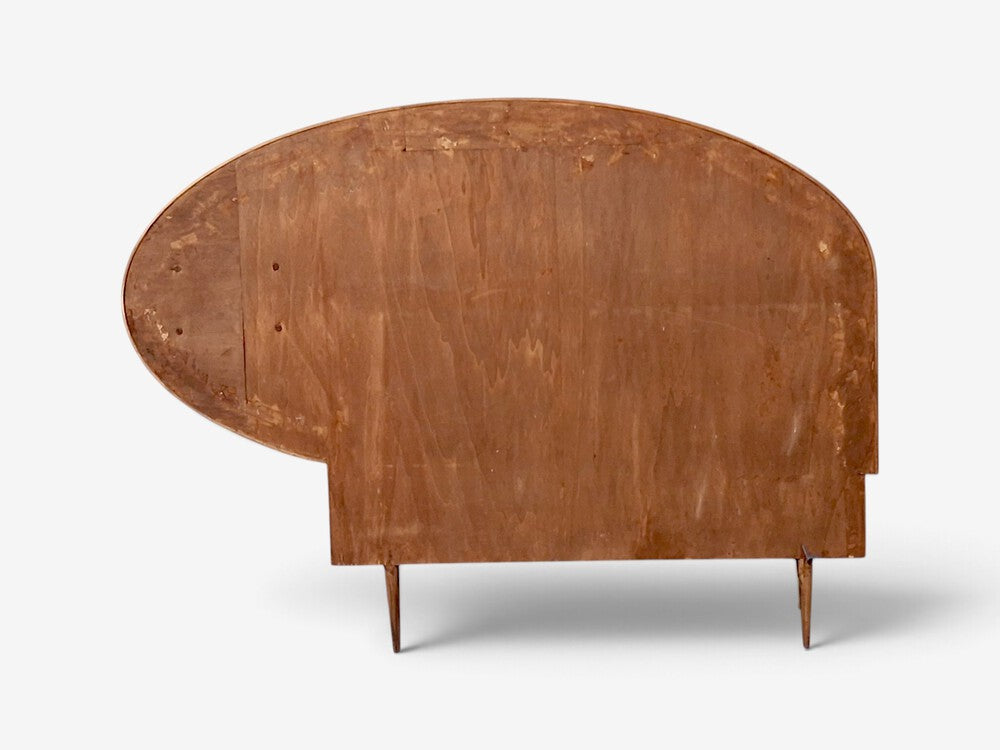 Italian Mid-Century Modern, Twin Bed with Shelf, Marquetry, Italy, 1950s