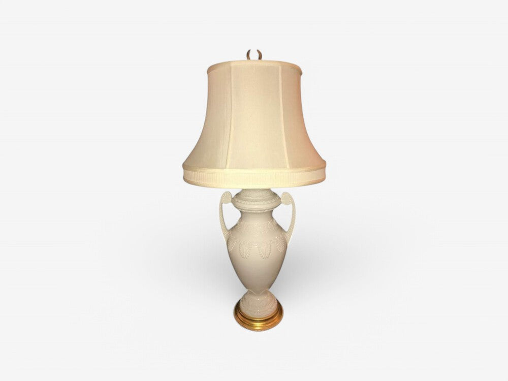 Frederick Cooper, Lenox, Neoclassical Style, White Porcelain, Table Lamps, 1980s