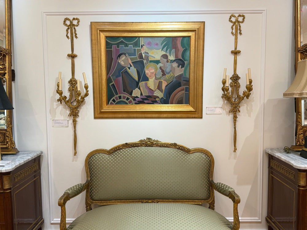 Louis XVI Style, Doré Bronze, Monumental Wall Sconces, France, 19th C.