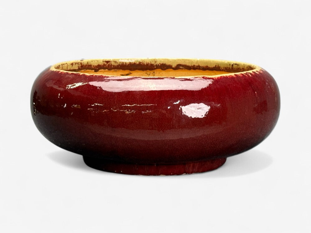 American Studio, Mid-Century Modern, Large Floor Pot, Red Ceramic Glaze, USA, 1970s