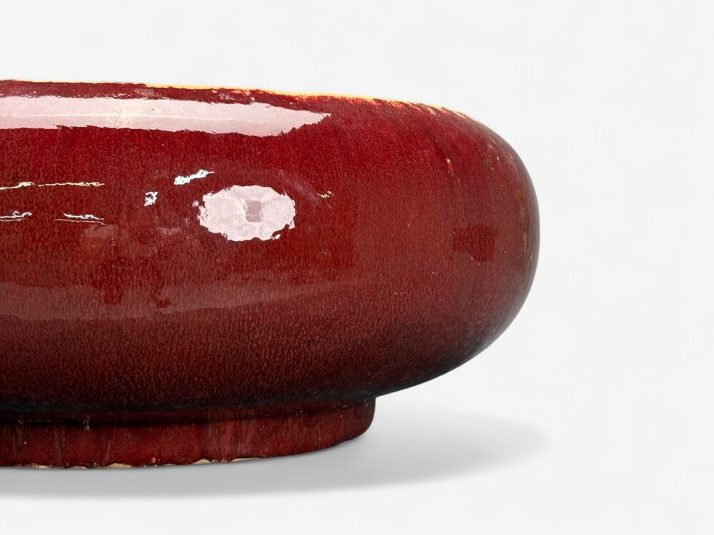 American Studio, Mid-Century Modern, Large Floor Pot, Red Ceramic Glaze, USA, 1970s