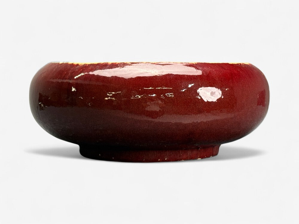 American Studio, Mid-Century Modern, Large Floor Pot, Red Ceramic Glaze, USA, 1970s