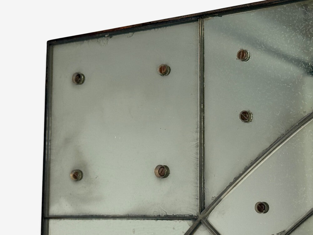 Art Deco Style, Antique Glass, Painted Wood, Square Venetian Wall Mirror