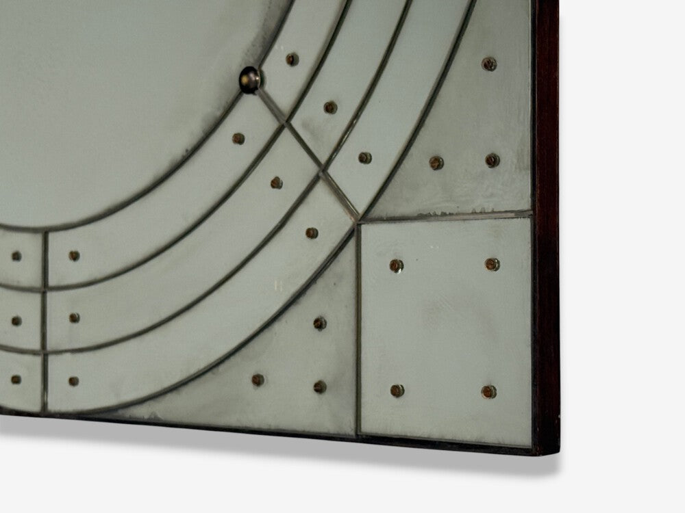 Art Deco Style, Antique Glass, Painted Wood, Square Venetian Wall Mirror