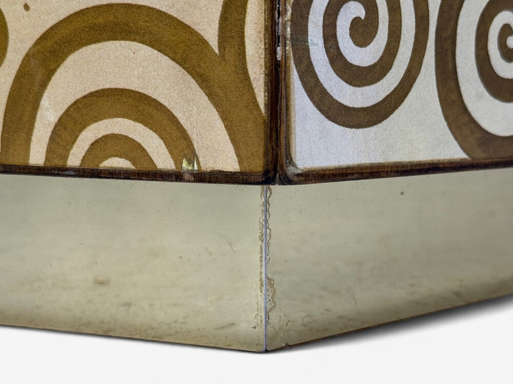 Austrian Mid-Century Modern, Gustav Klimt Style Wallpaper, Hinged Storage Box, 20th c.