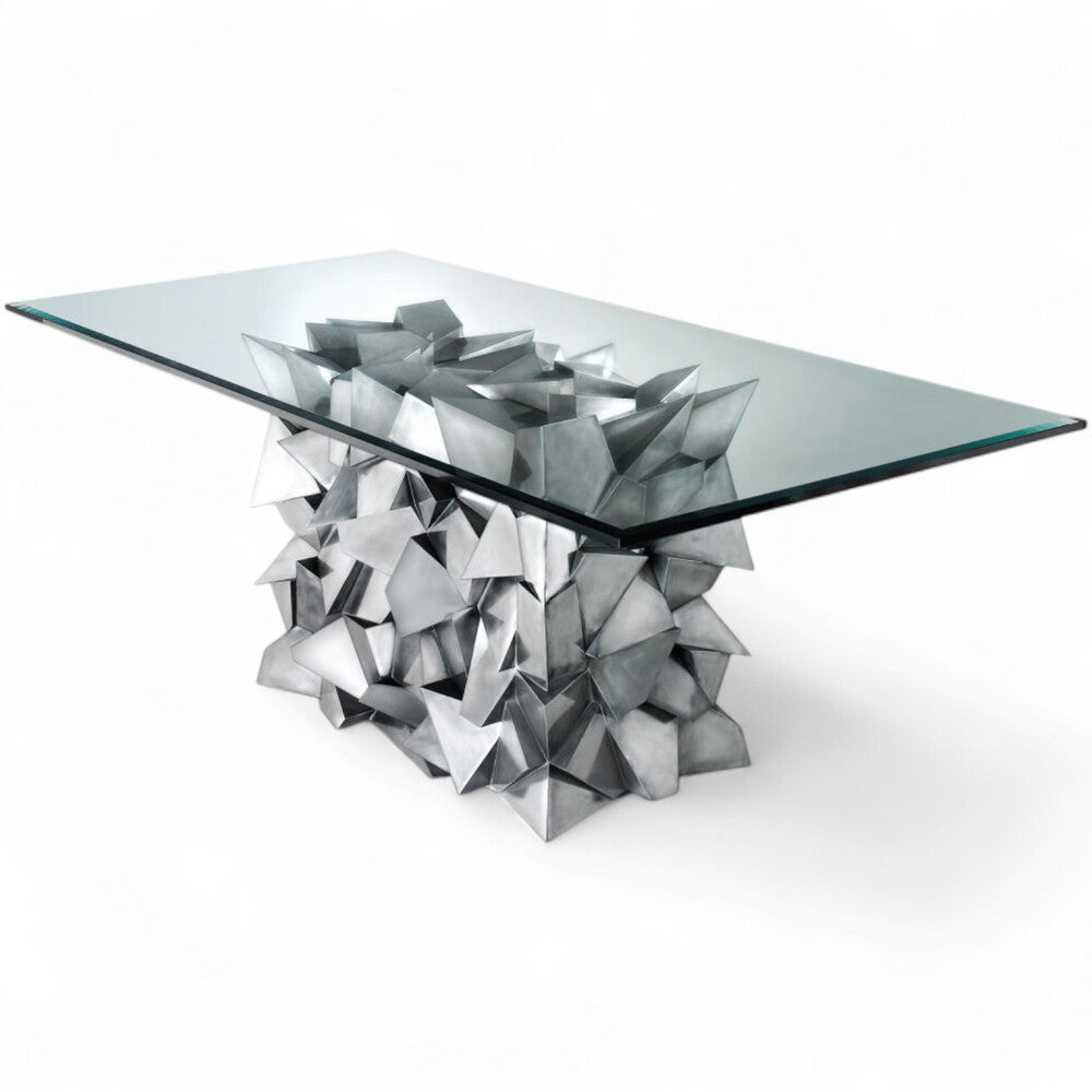Modernist, Steel, Geometric Dining Table Base, USA, 21st c.
