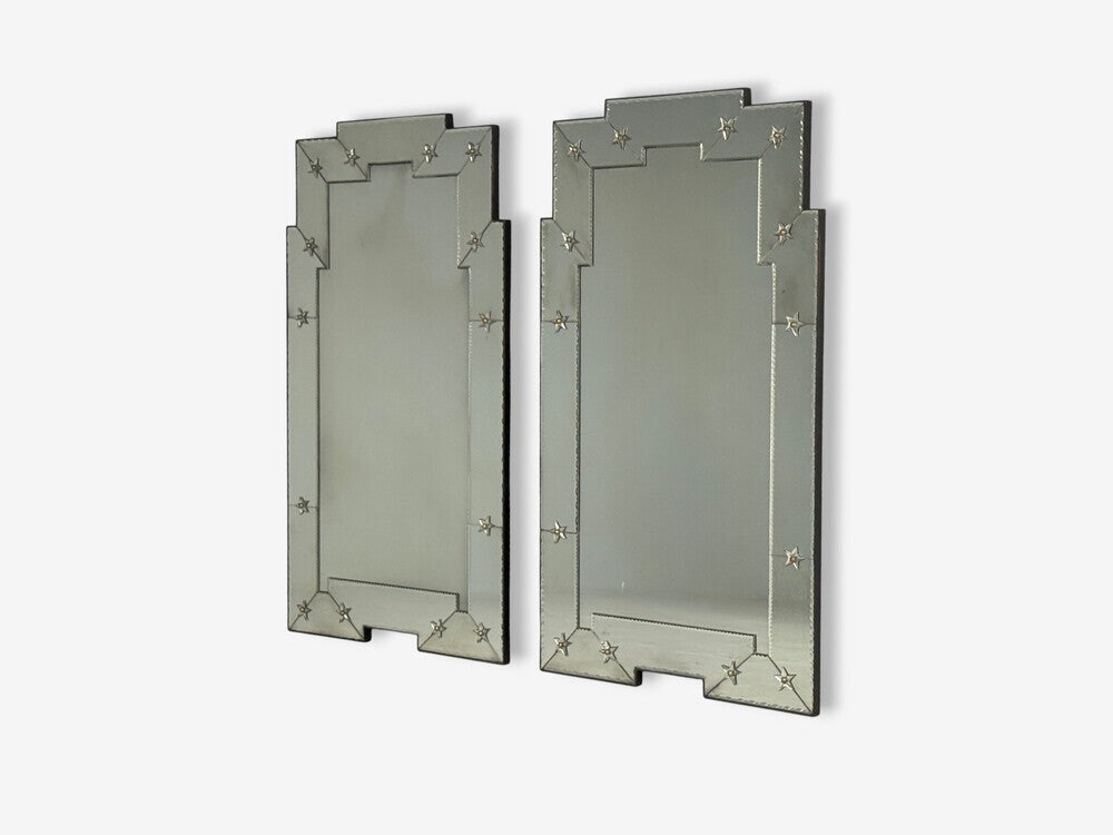 Art Deco Style, Antique and Beveled Glass, Venetian Wall Mirrors, 21st C.