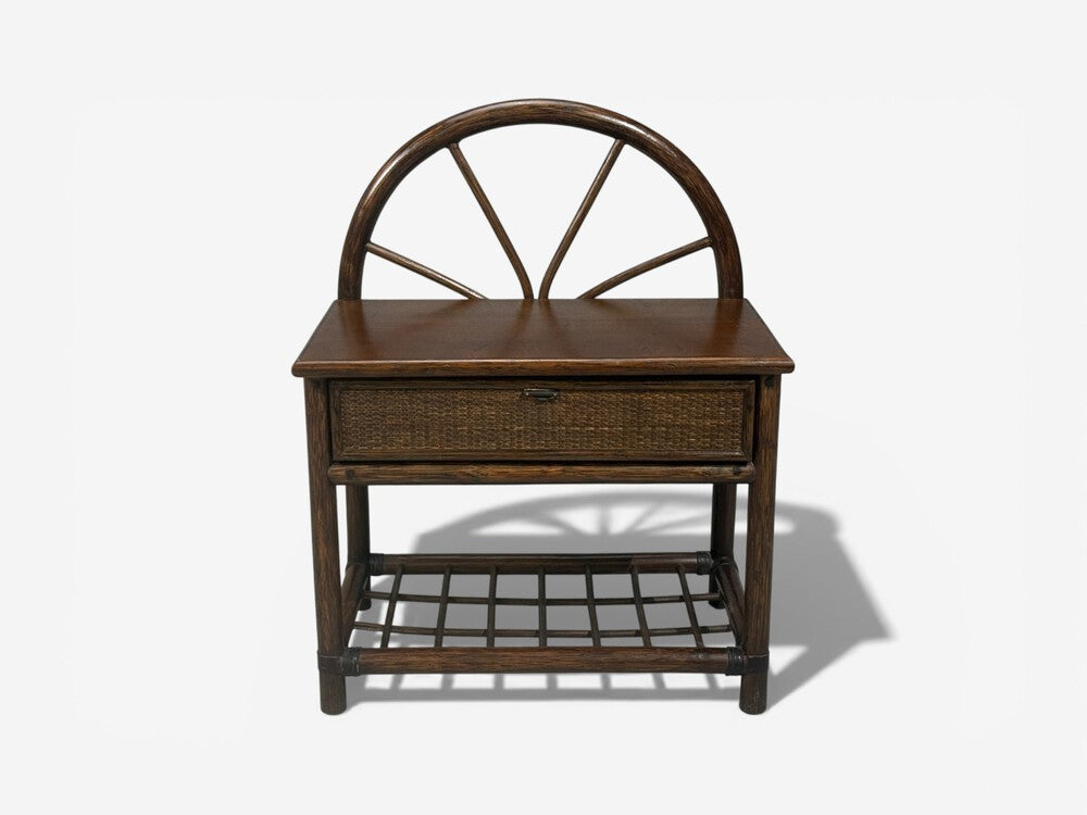 American Modern, Nightstands, Wood, Cane, USA, 1980s