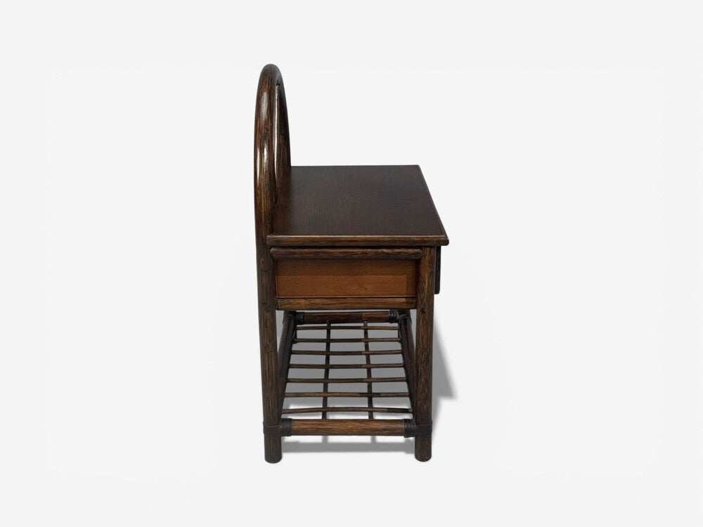 American Modern, Nightstands, Wood, Cane, USA, 1980s