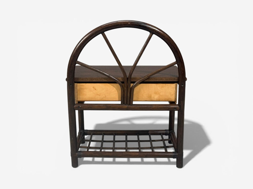 American Modern, Nightstands, Wood, Cane, USA, 1980s
