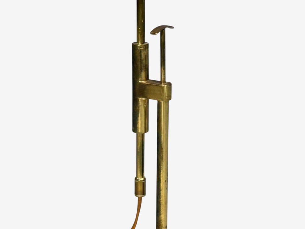 Falkenbergs Belysning, Adjustable Floor Lamp, Brass, Bamboo, Sweden, 1960s