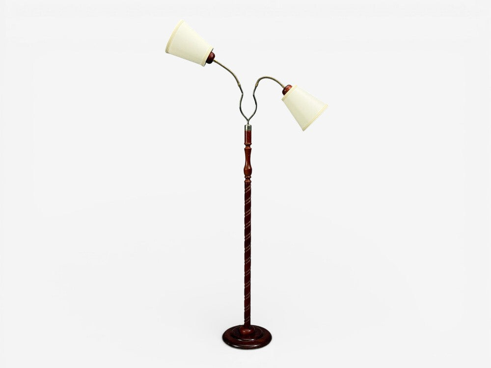 Markslöjd, Floor Lamp, Wood, Metal, Fabric, Sweden, 1970s