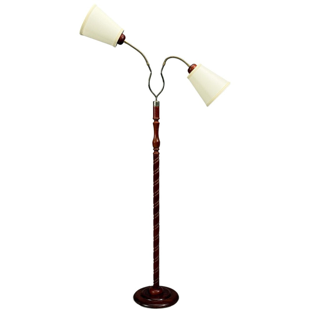 Markslöjd, Floor Lamp, Wood, Metal, Fabric, Sweden, 1970s