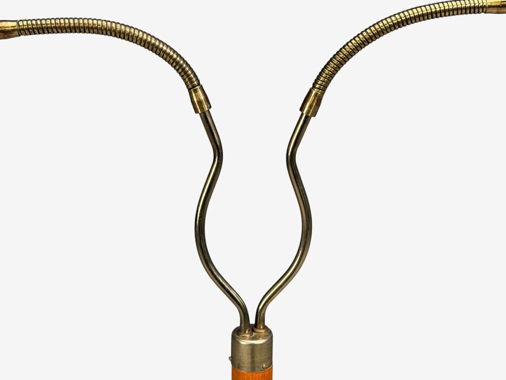 Markslöjd, Floor Lamp, Light Wood, Metal, Fabric, Sweden, 1990s