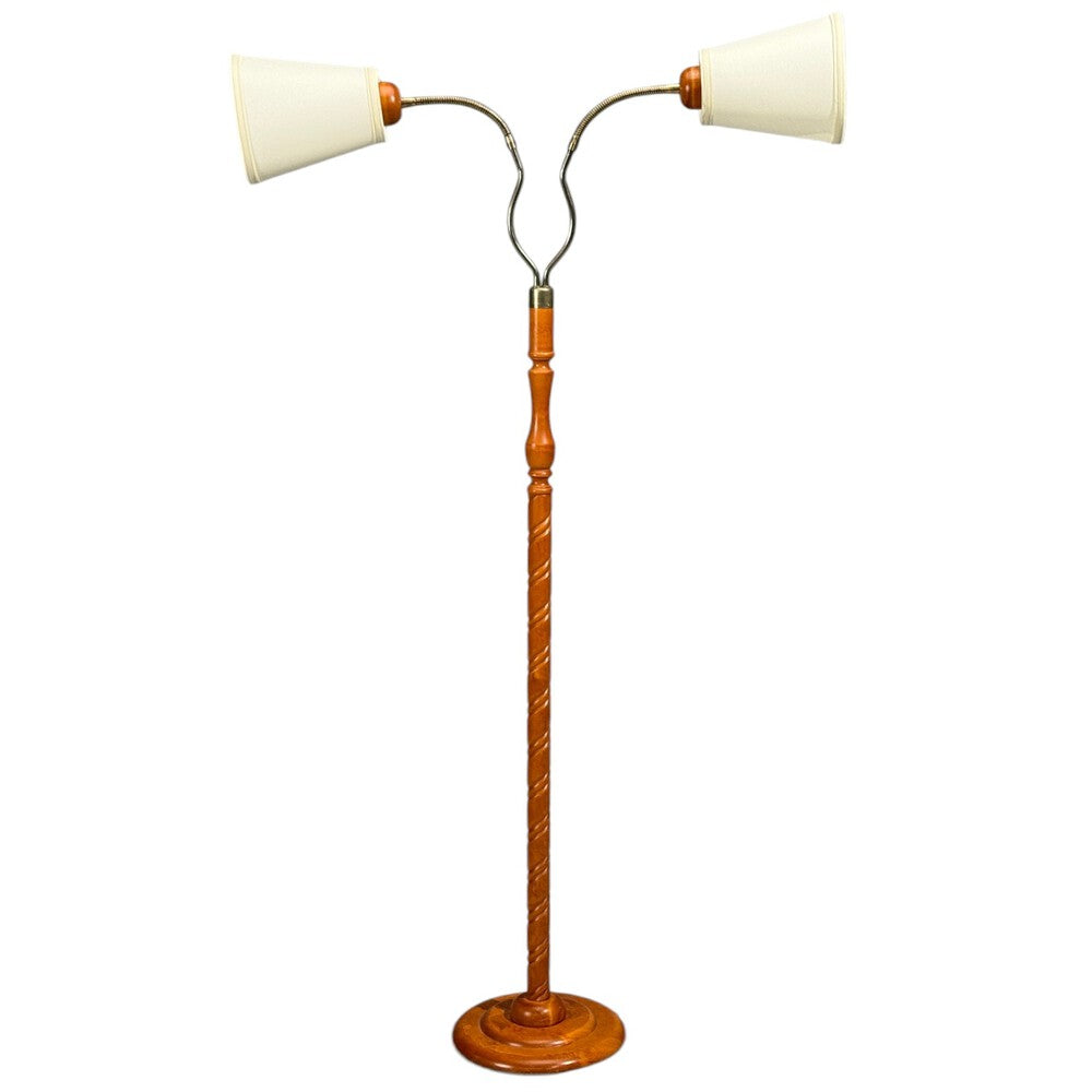 Markslöjd, Floor Lamp, Light Wood, Metal, Fabric, Sweden, 1990s