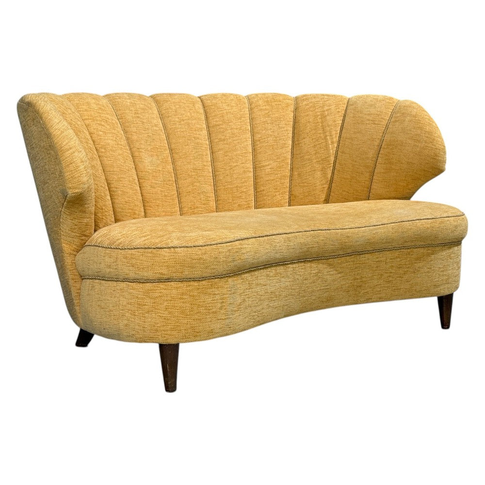 Finnish Modern, Settee or Sofa, Fabric, Wood, Finland, 1940s