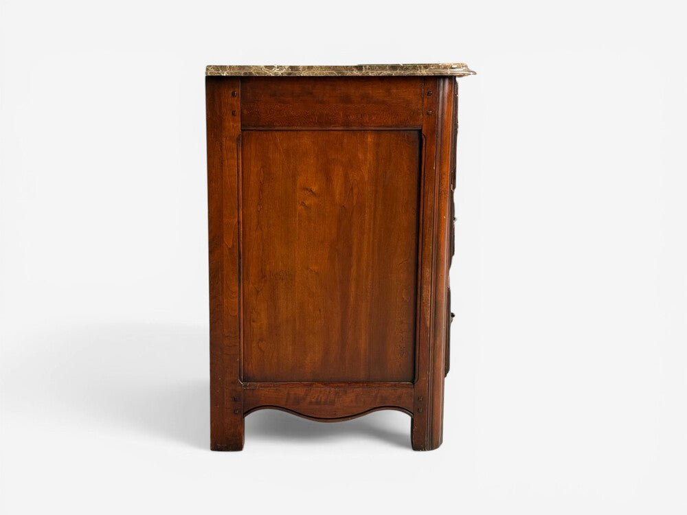 Hickory Chair, Louis XV Style Commodes, Wood, Brass, Marble, USA, 1980s
