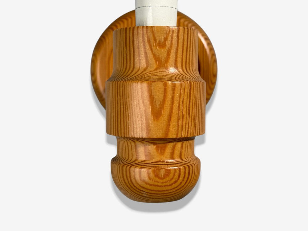Solbackens Svarveri, Wall Lights, Pine, Fabric, Sweden, 1960s