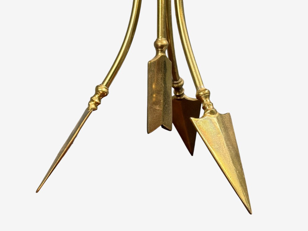 Maison Jansen Style, Arrow Motif Table Lamps, Bronze, France, 1970s