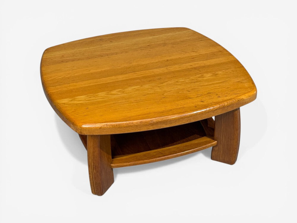 Dutch Modern, Brutalist Coffee Table, Oak, Netherlands, 1970s