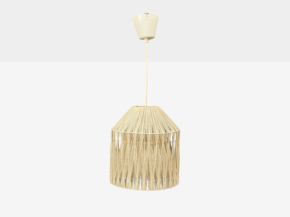 Swedish Modern, Pendant Light, Fabric, Plastic, Sweden, 1970s
