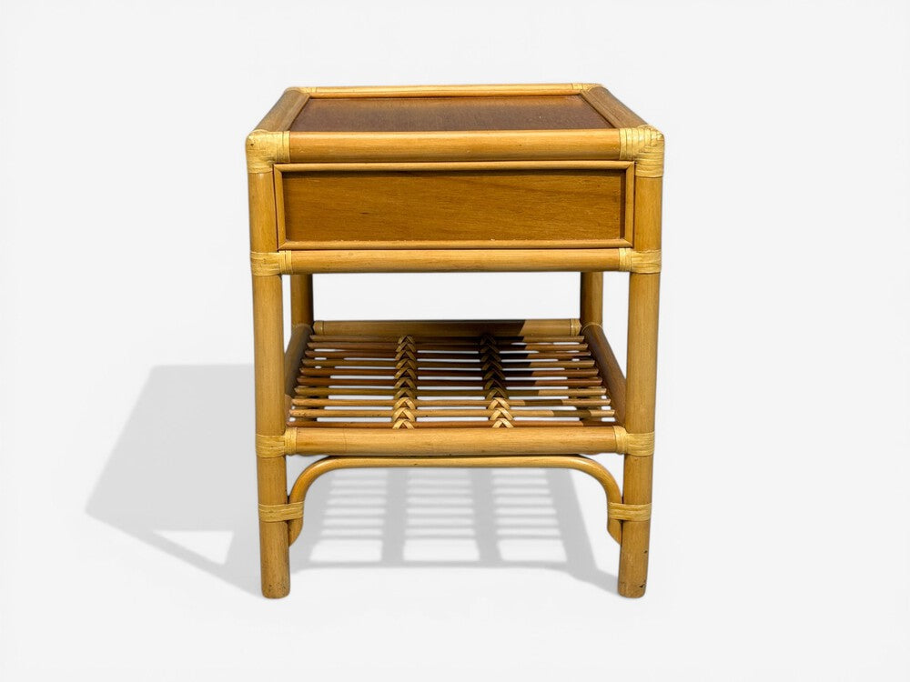 Kenneth Bergenblad, Nightstands, Bamboo, Rattan, Brass, Sweden, 1970s