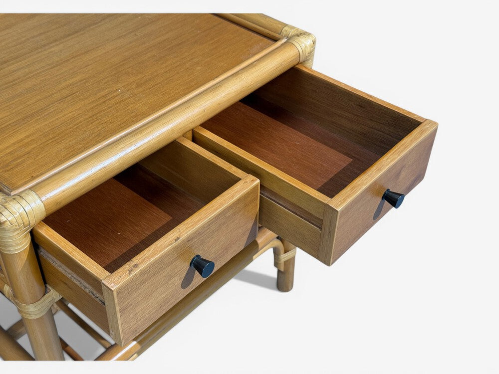 Kenneth Bergenblad, Nightstands, Bamboo, Rattan, Brass, Sweden, 1970s