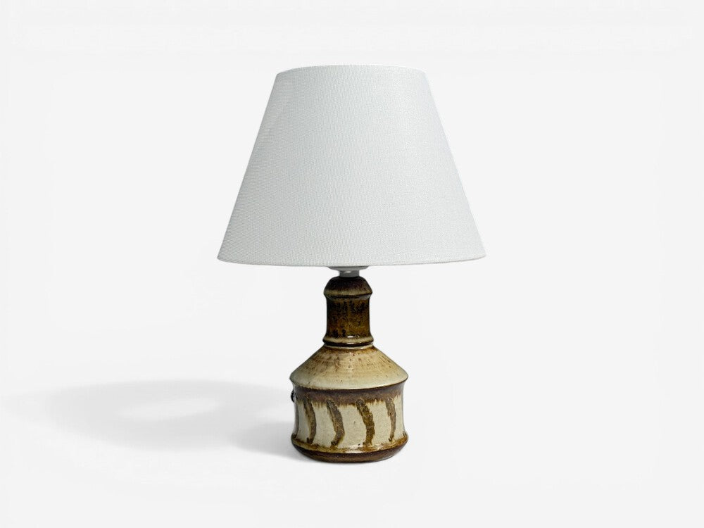 Joseph Simon, Danish Modern, Table Lamp, Beige Stoneware, Denmark, 1960s