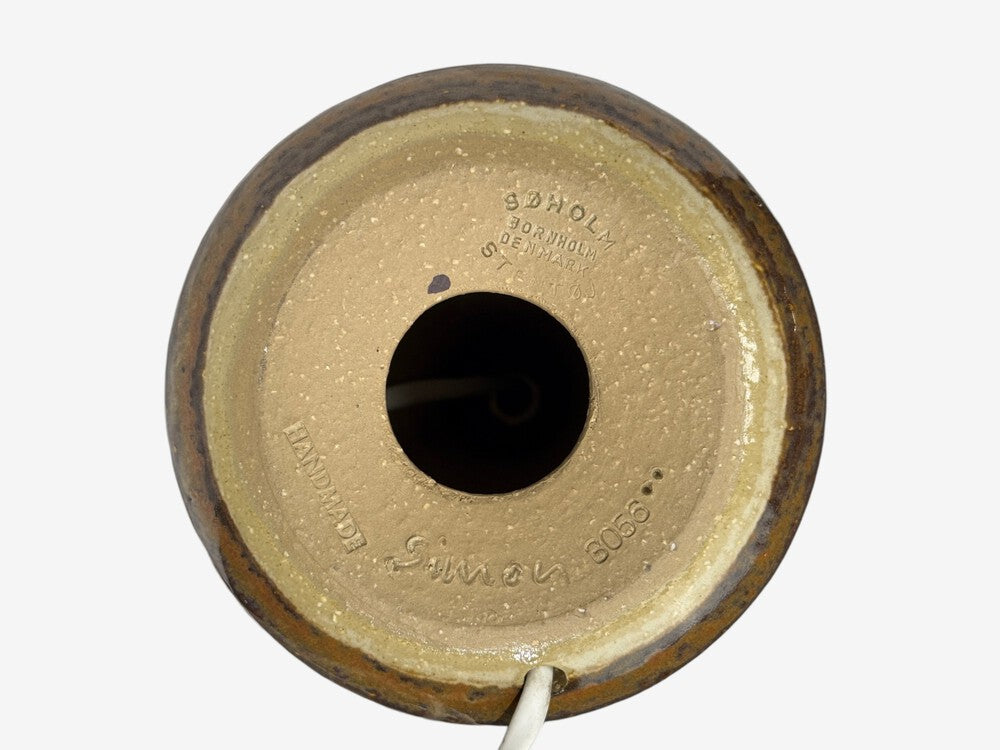 Joseph Simon, Danish Modern, Table Lamp, Beige Stoneware, Denmark, 1960s