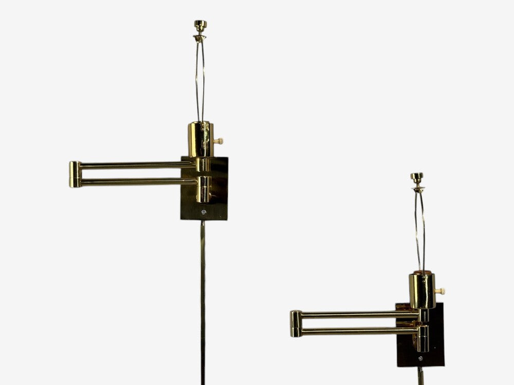 George Hansen, Articulating Wall Lights, Polished Brass, Spain, 1970s