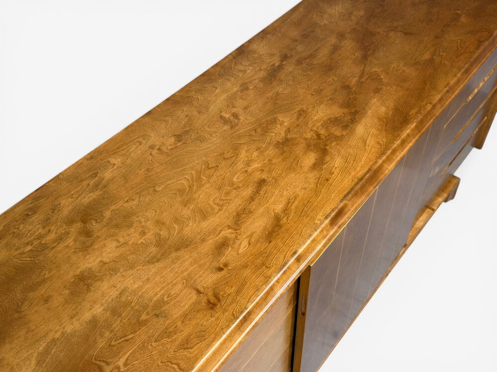 Edmond J Spence, Dresser, Burled Maple, Bentwood, Sweden, 1960s