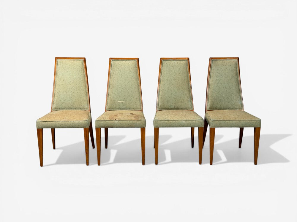 Grosfeld House, Six Dining Chairs, Walnut, Fabric, USA, 1970s