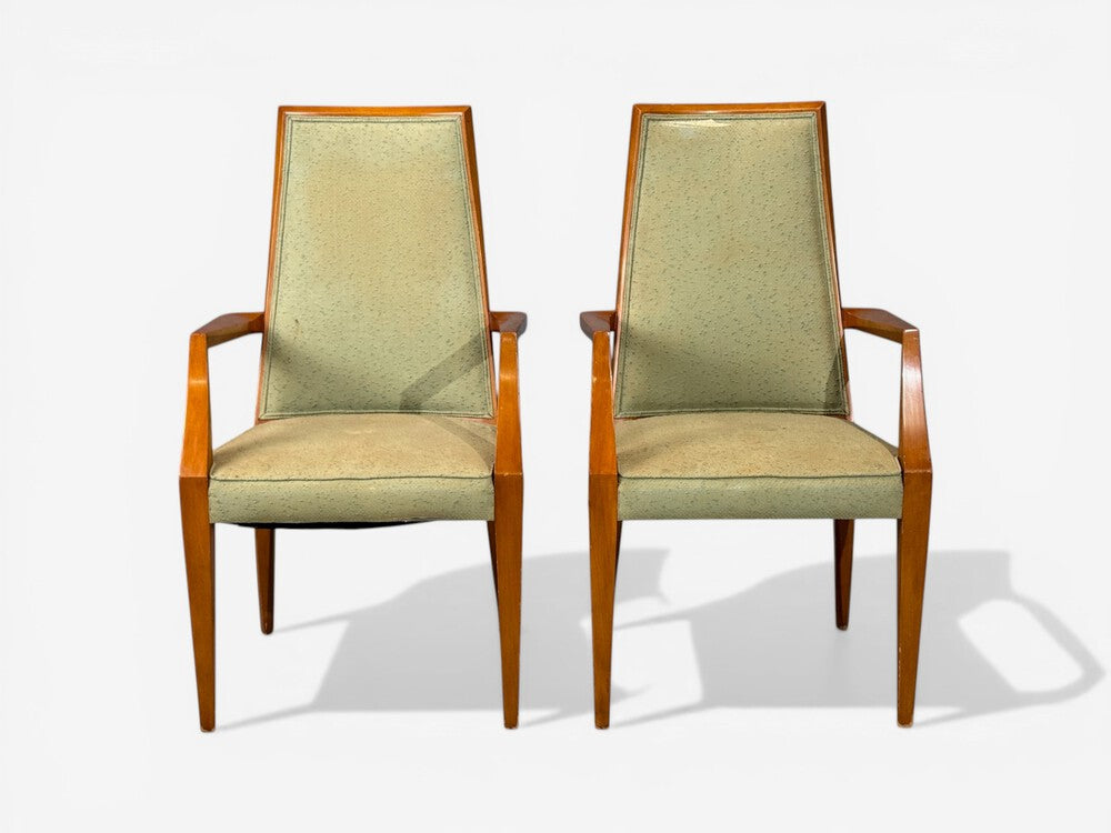 Grosfeld House, Six Dining Chairs, Walnut, Fabric, USA, 1970s