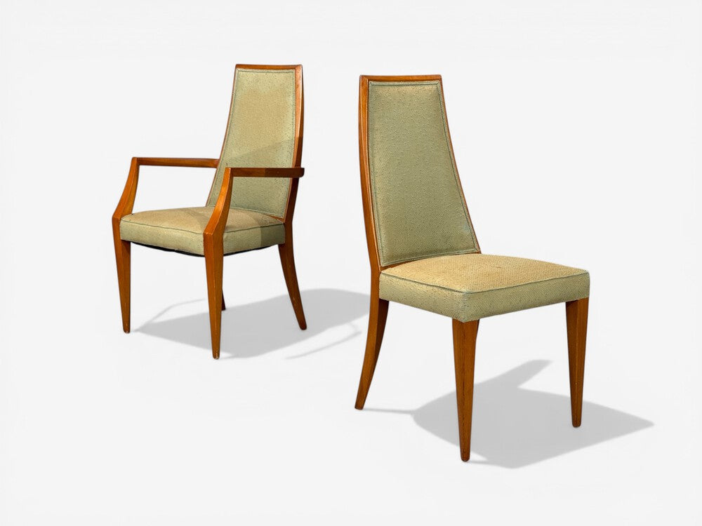 Grosfeld House, Six Dining Chairs, Walnut, Fabric, USA, 1970s