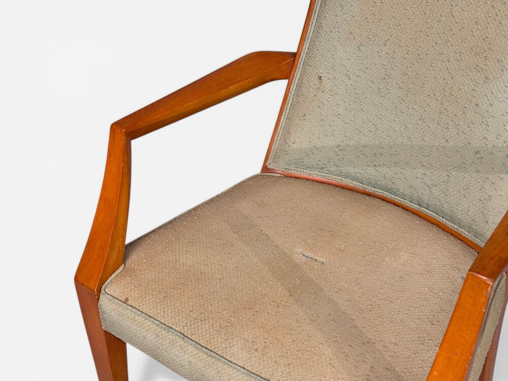 Grosfeld House, Six Dining Chairs, Walnut, Fabric, USA, 1970s