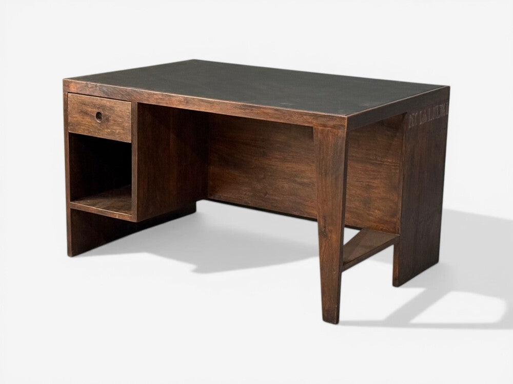 Pierre Jeanneret, Pigeonhole Desk, Teak, Leatherette, Chandigarh, India, 1960s