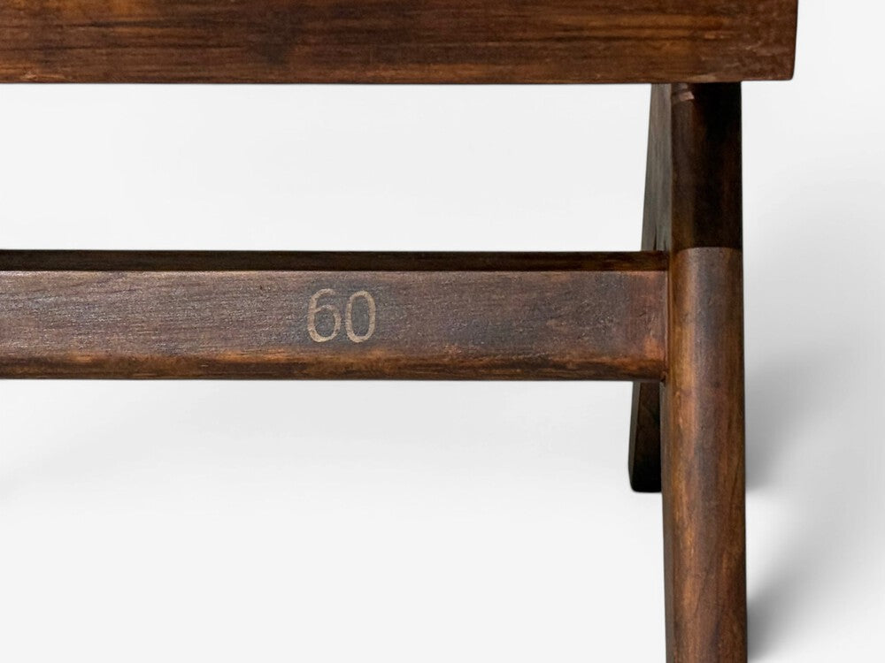 Pierre Jeanneret, Three Seat Benches, Teak, Cane, Chandigarh, India, 1960s