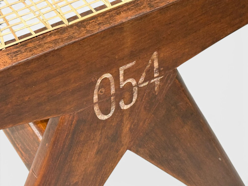 Pierre Jeanneret, Three Seat Benches, Teak, Cane, Chandigarh, India, 1960s