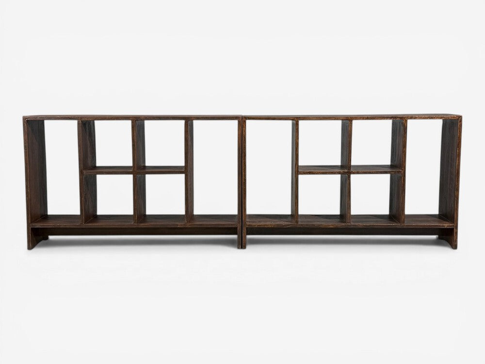 Pierre Jeanneret, 6-Hole File Racks or Bookcases, Teak, Chandigarh, 1960s