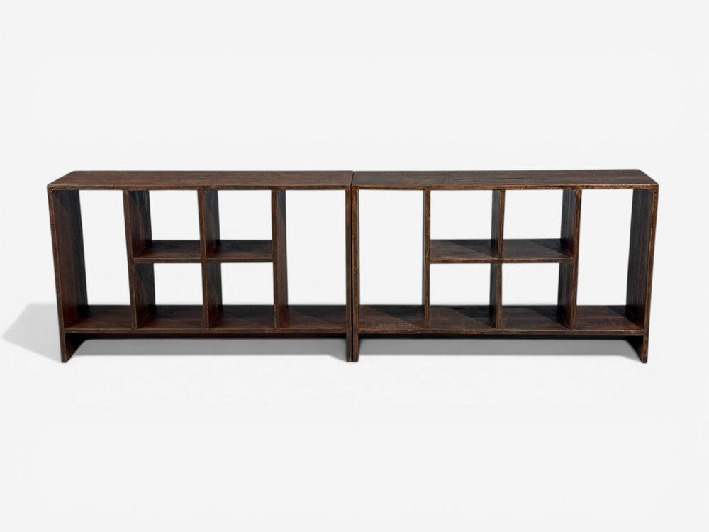 Pierre Jeanneret, 6-Hole File Racks or Bookcases, Teak, Chandigarh, 1960s